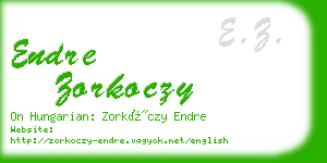 endre zorkoczy business card